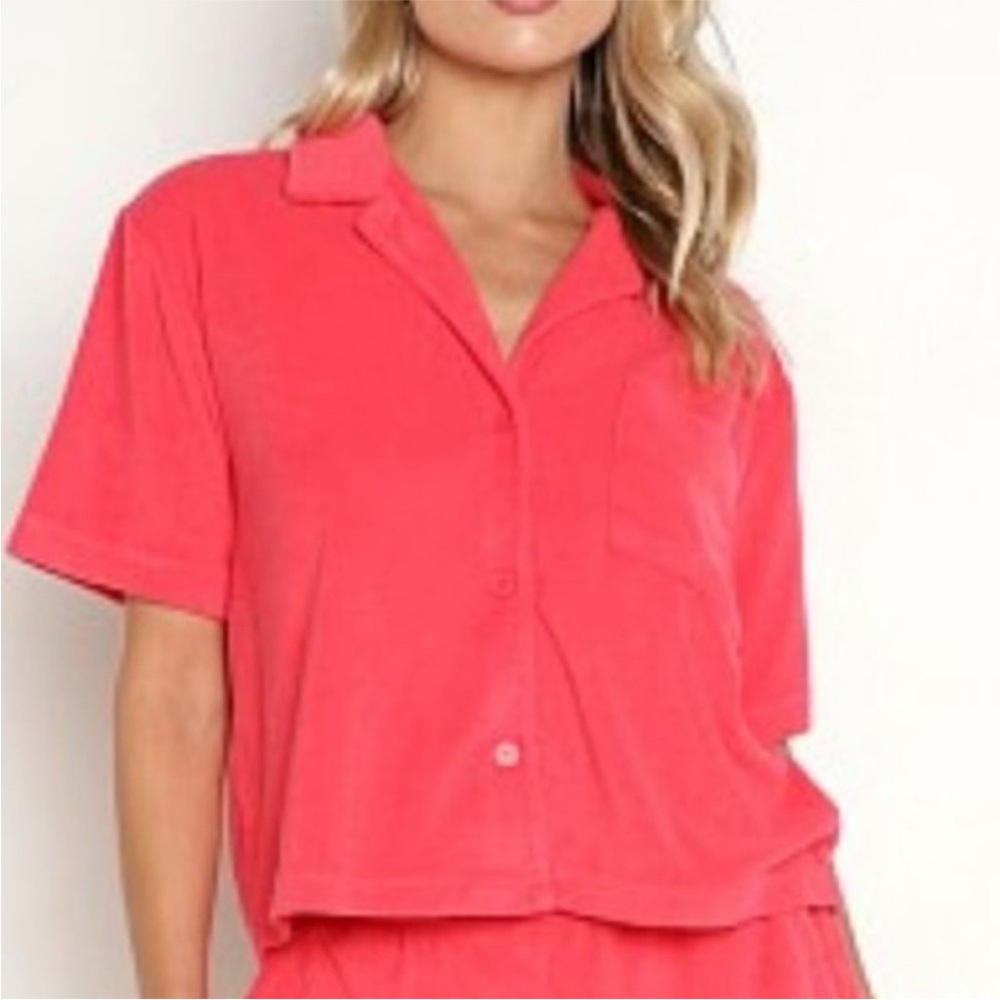 NWOT Z SUPPLY Resort Loop Terry Shirt Strawberry Color